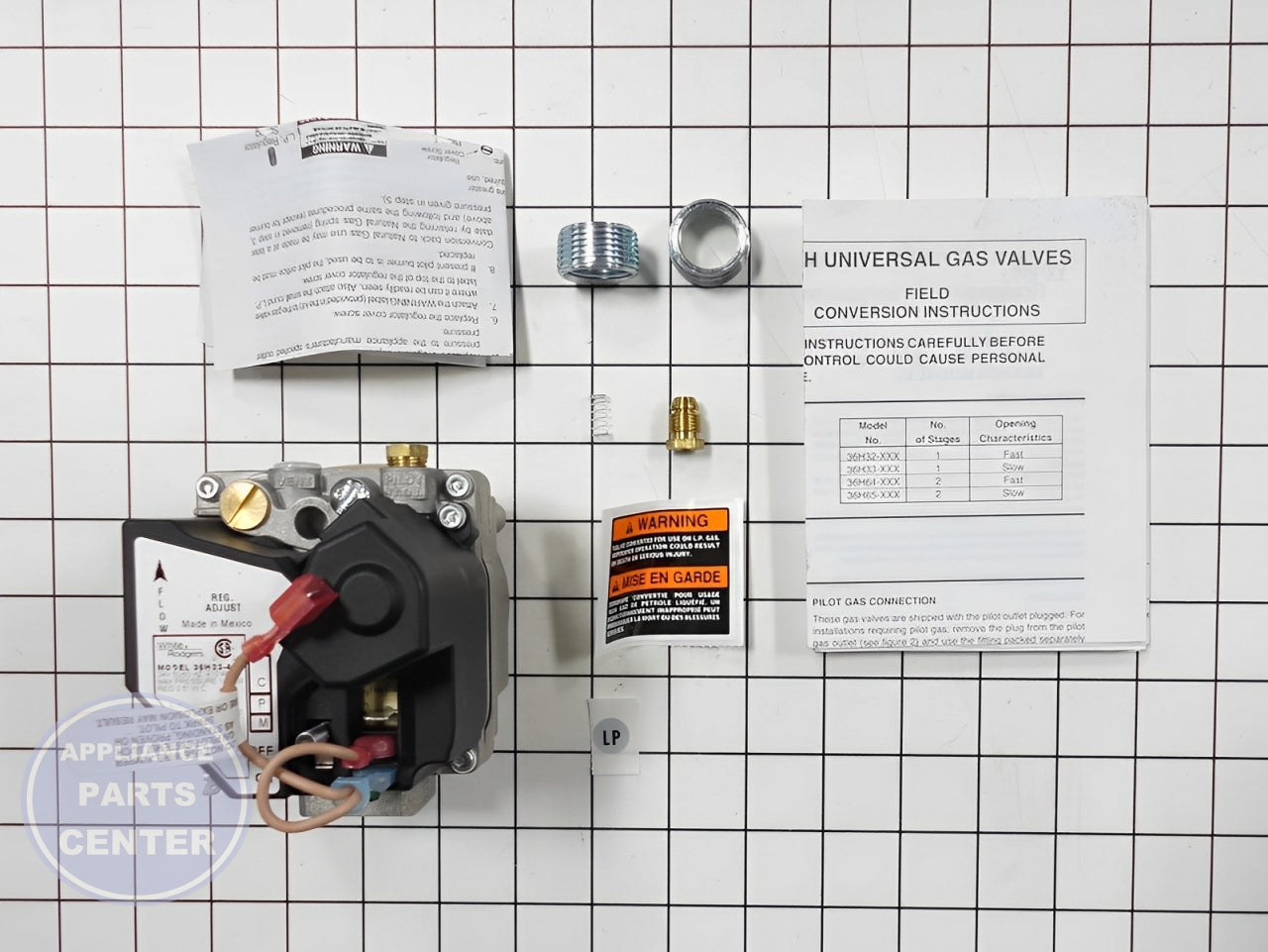 WHITE-RODGERS MANIFOLD GAS VALVE 36H33-412 - Main view showing gas flow control for specific models