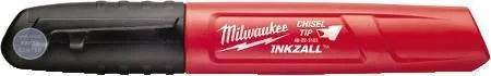 Milwaukee INKZALL® Black Medium Chisel Point Marker 48-22-3130 - Main view showing quick-drying ink for construction equipment