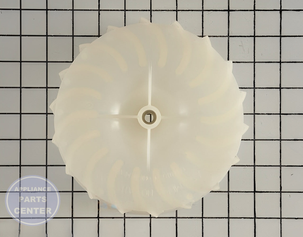 FRIGIDAIRE WASHER BLOWER WHEEL 5304513609 - Side view with precise measurements
