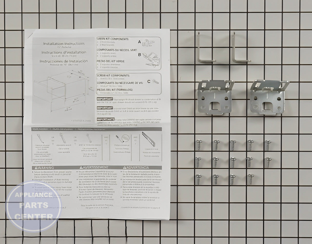 FRIGIDAIRE INSTALLATION KIT 5304523385 - Detailed view of the installation kit