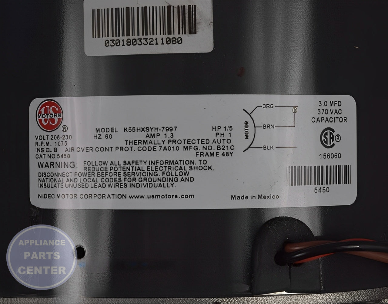 FRIGIDAIRE EVAPORATOR FAN MOTOR ASSEMBLY 5304523741 - Installation in specific model showing key mounting points