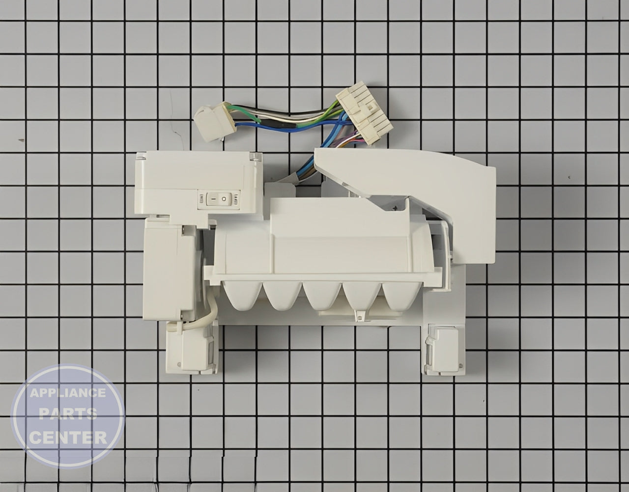 LG Refrigerator Ice Maker Assembly Kit AEQ72910409 - Main view showing ice production for LG models