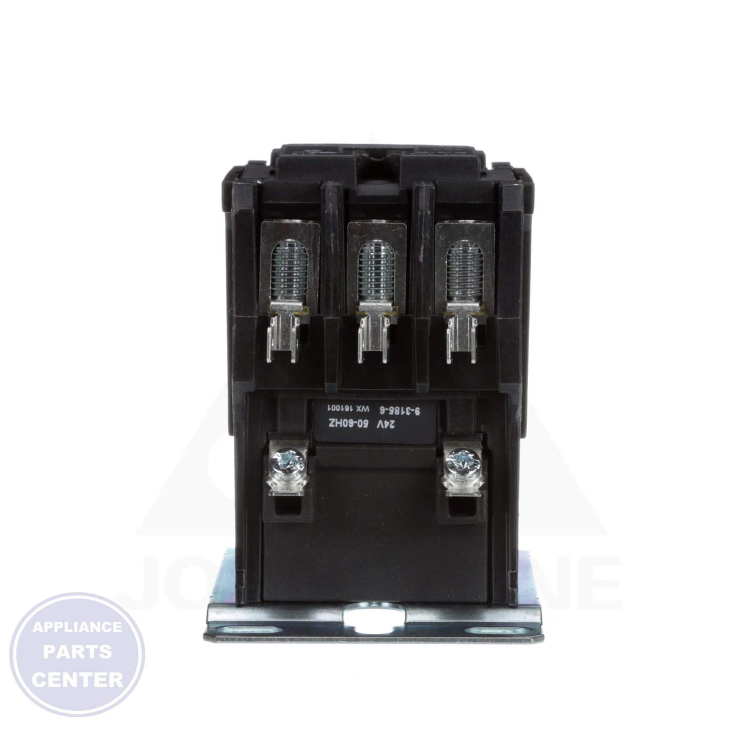 Definite Purpose Contactor C25DNF340T - Side view with 40 Amps and 24 VAC specs