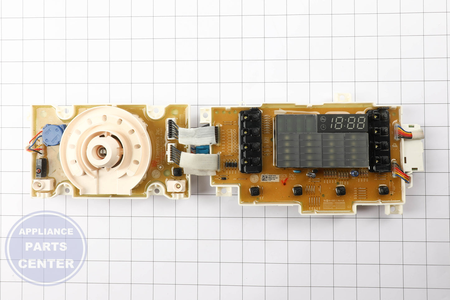 LG PCB Assembly,Display EBR78534403 - Installation in LG refrigerator showing mounting points