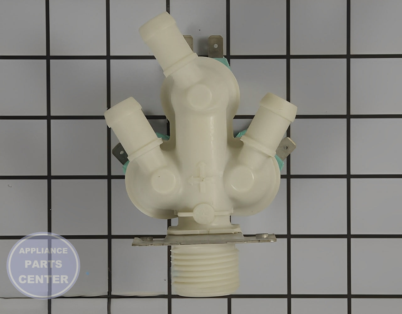 Water Inlet Valve F381728P - Side view with precise measurements