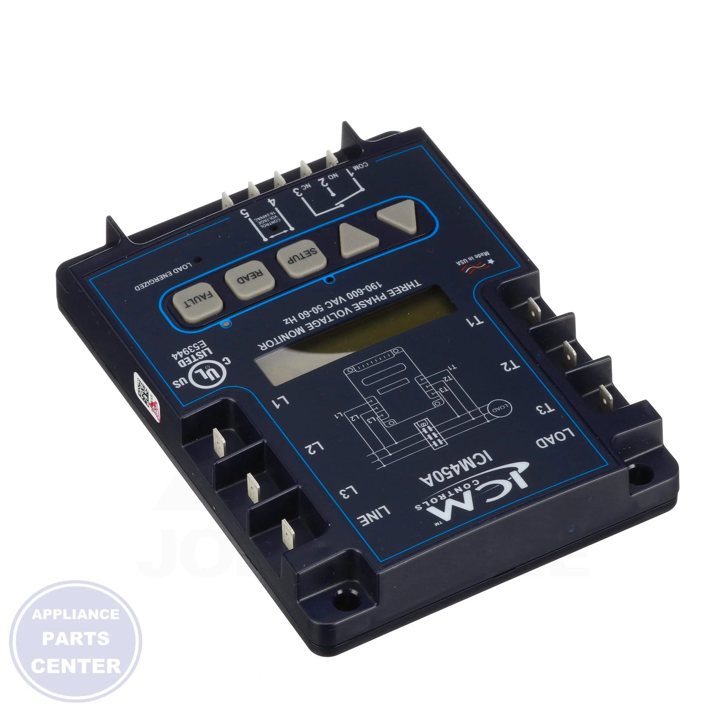 Three-Phase Line Voltage Monitor ICM450A - Side view with programmable settings