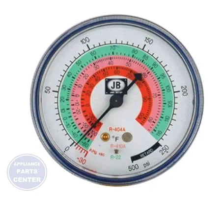 M2-460 Low Side Gauge - Main view showing accurate readings for R22, R404, and R410A systems