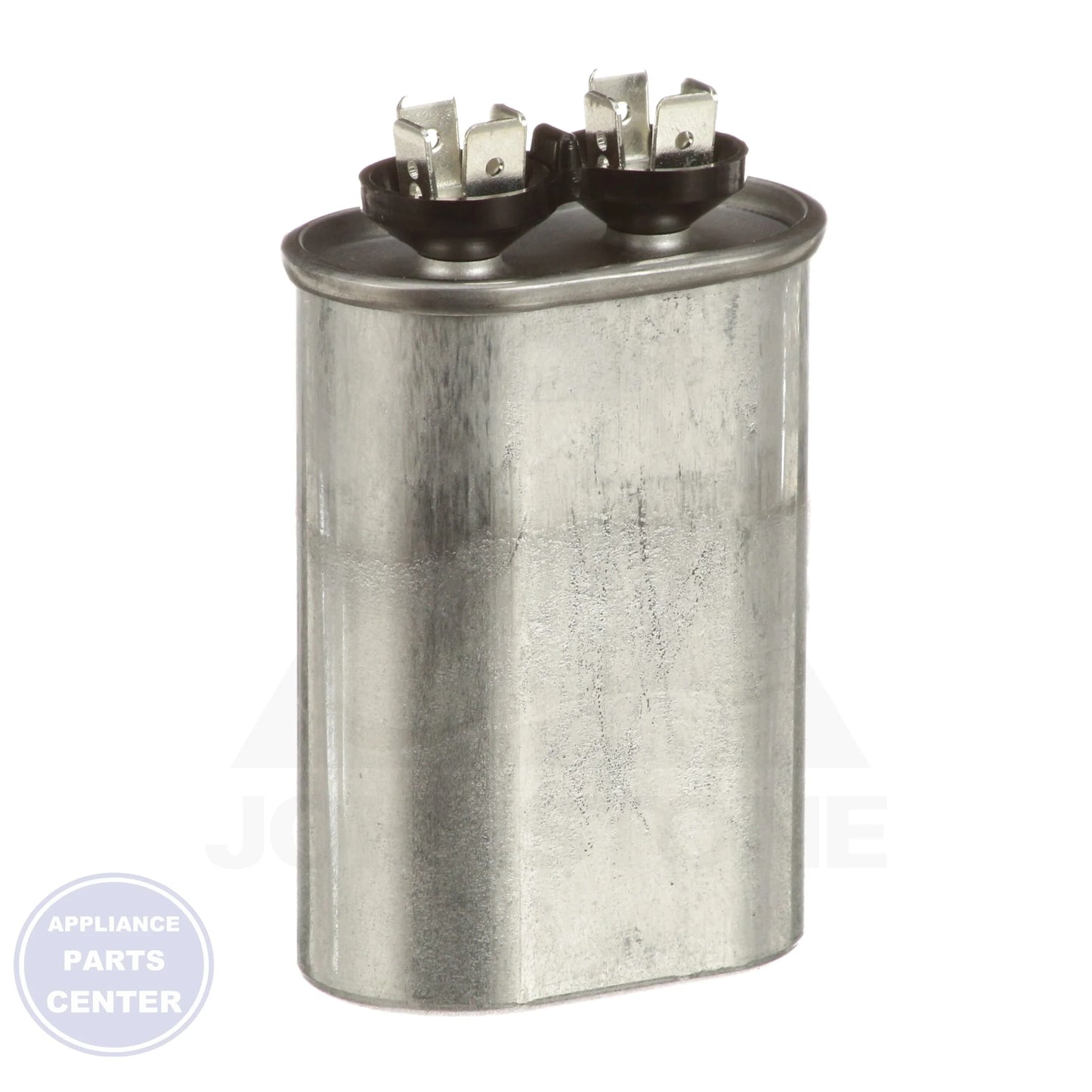 Motor Run Capacitor Oval POCF12.5A - Side view with 2.75" x 2.75" x 1.75" dimensions