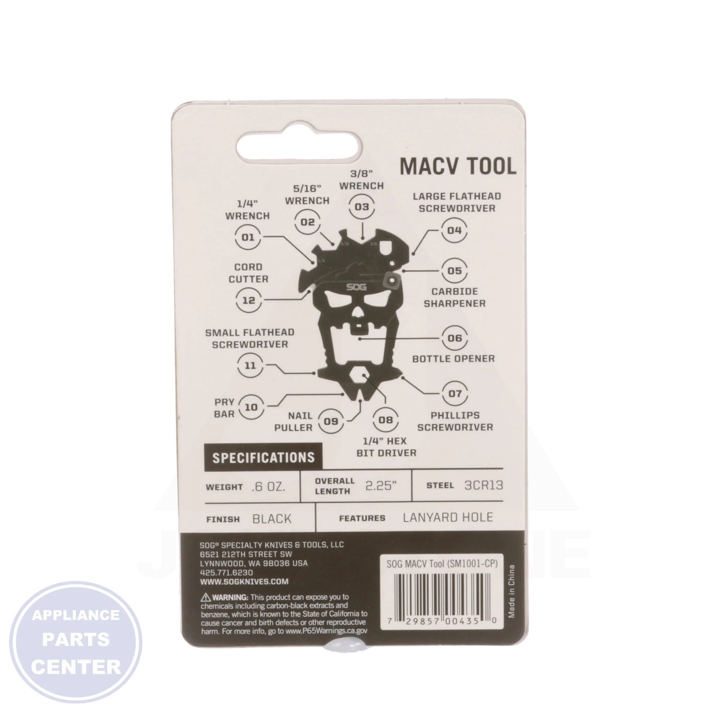 MacV Multi-Tool SM1001-CP - Side view with compact design