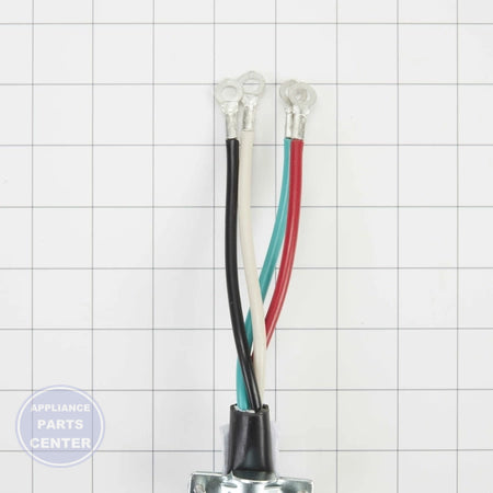 Whirlpool 4' DRYER CORD4 WIRE, W/8 - Installation in WPL model showing key mounting points