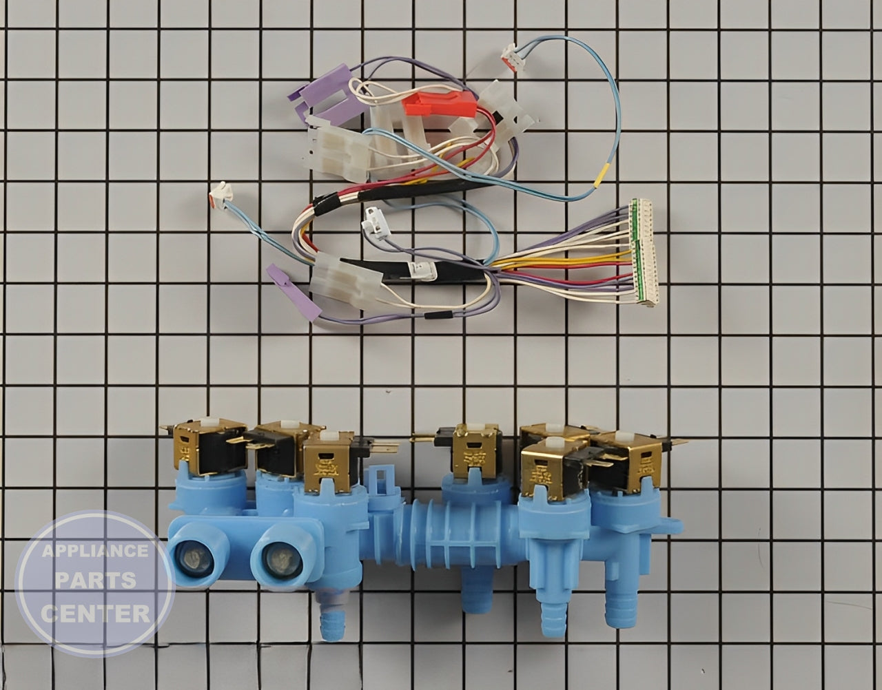 Water Inlet Valve W10371507 - Side view with exact measurements and specs