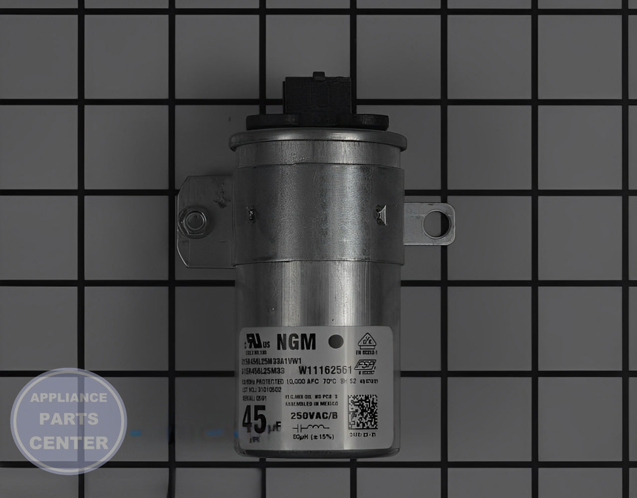 WHIRLPOOL APPLIANCE CAPACITOR ASSEMBLY W11428524 - Main view showing power boost for Whirlpool models