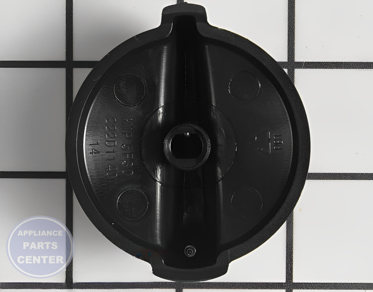 RANGE KNOB - BLACK WB03K10301 - Side view with precise specifications
