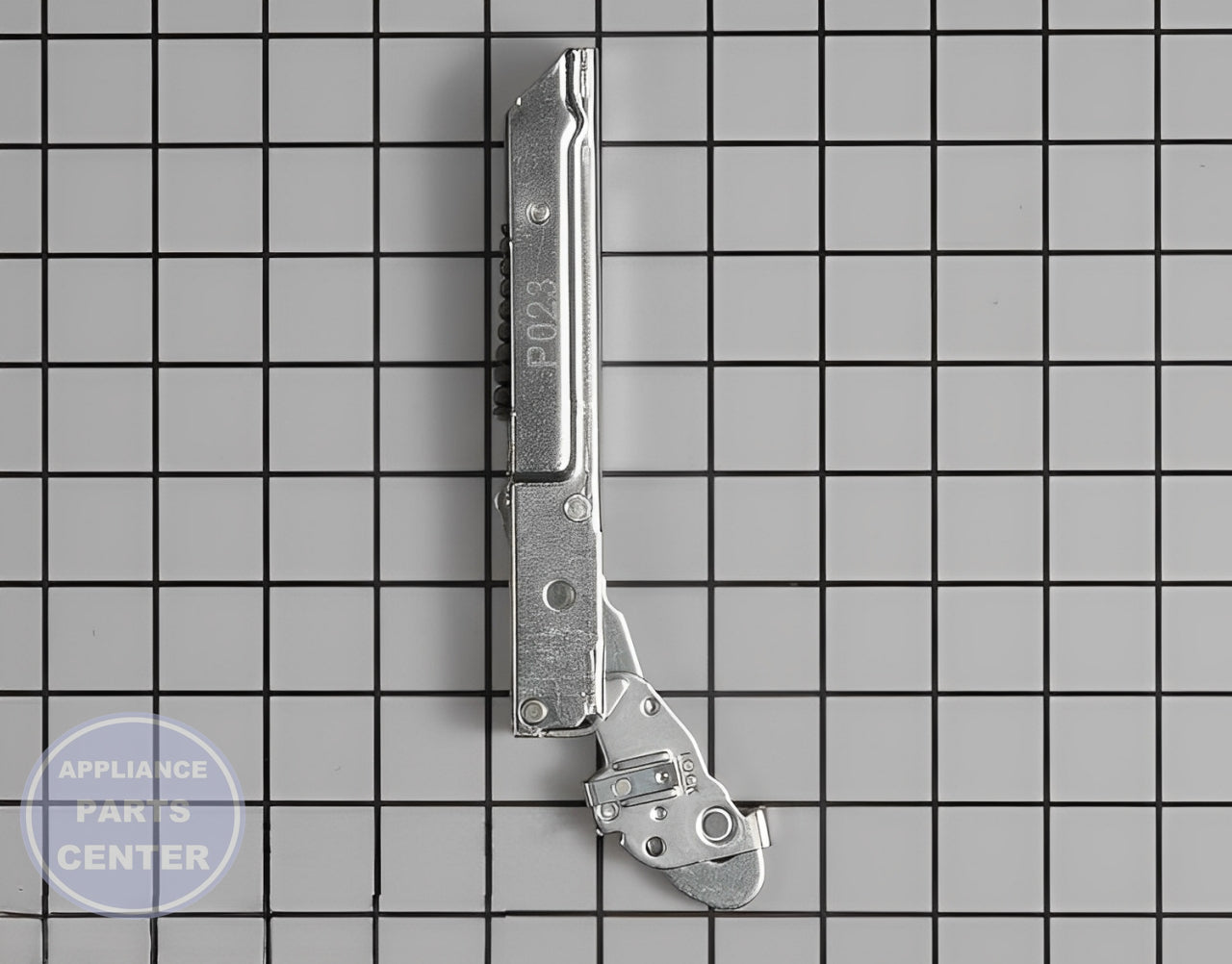 GE Oven Stove Door Hinge WB10X21659 - Side view with precise specifications