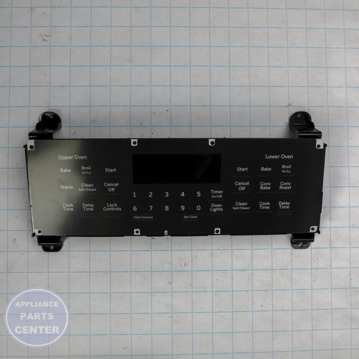 GEH OVEN CONTROL W/ OVERLAY WB27X27118 - Installation in GEH model showing mounting points