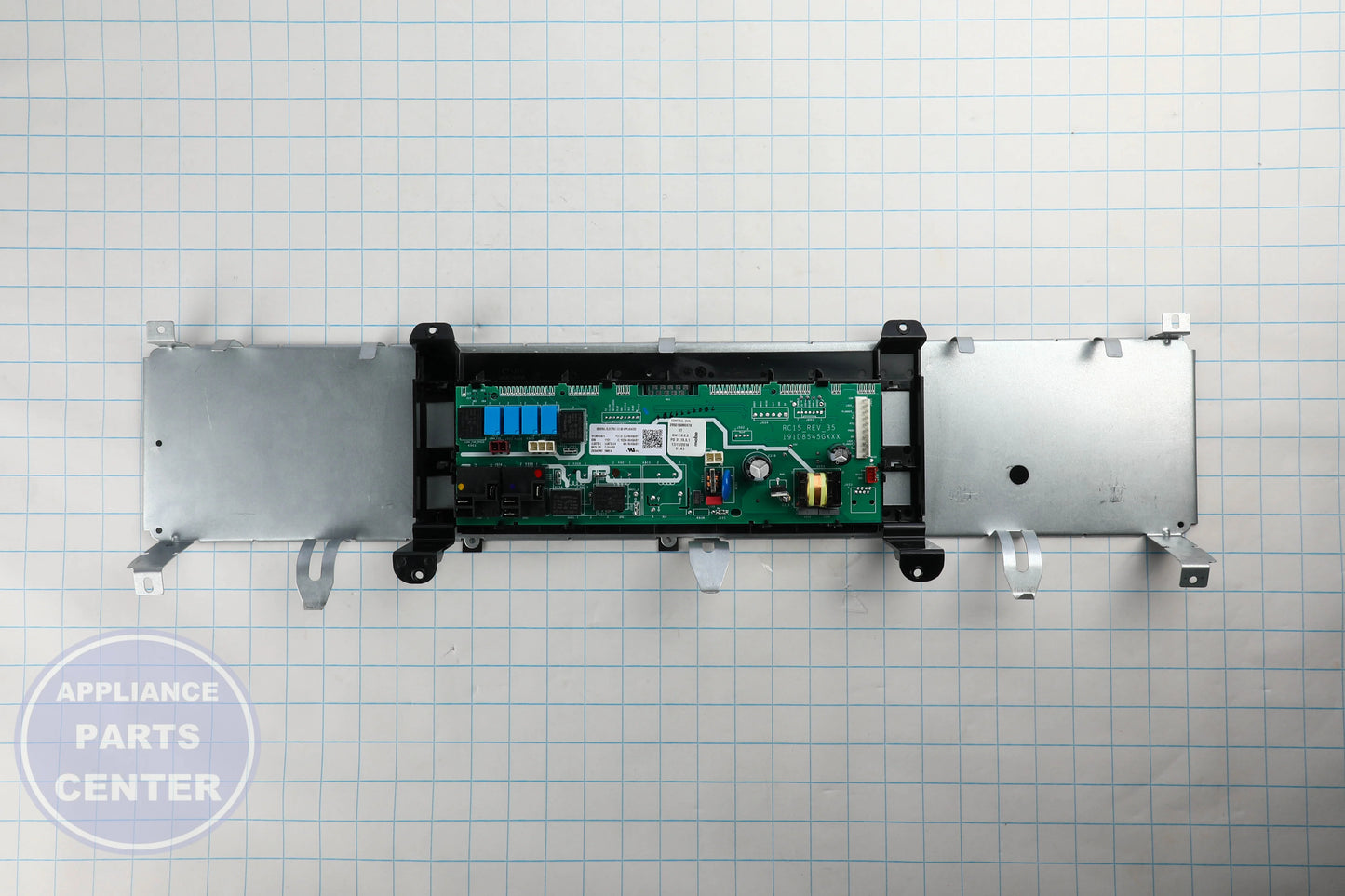 GEH DORIAN GRAY OVERLAY AND CONTROL WHITE LE WB27X32210 - Installation in GEH Range model showcasing key mounting points