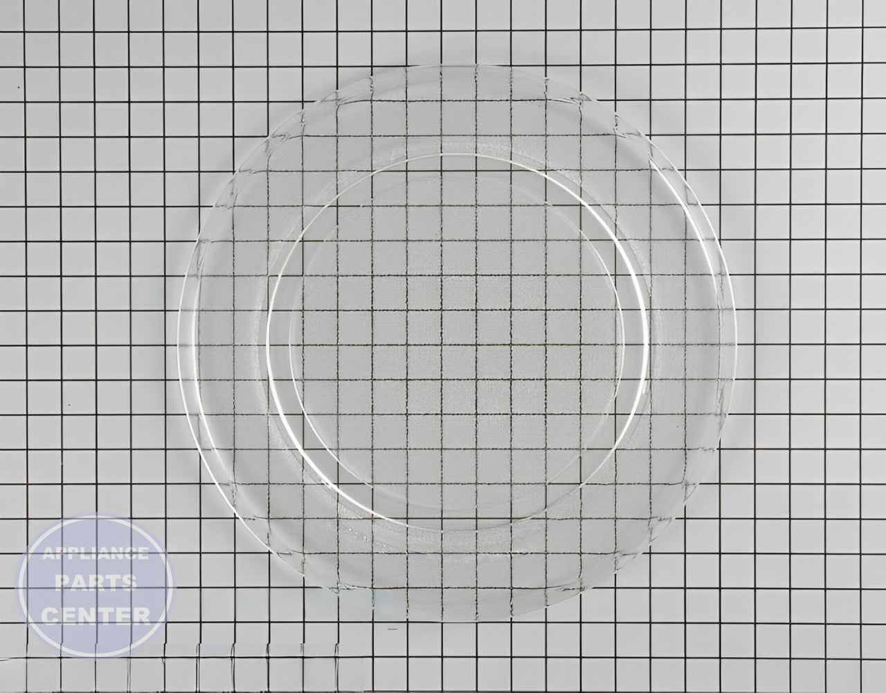 GE Glass Tray WB27X43590 - Main view showing precise fit for GE Microwaves