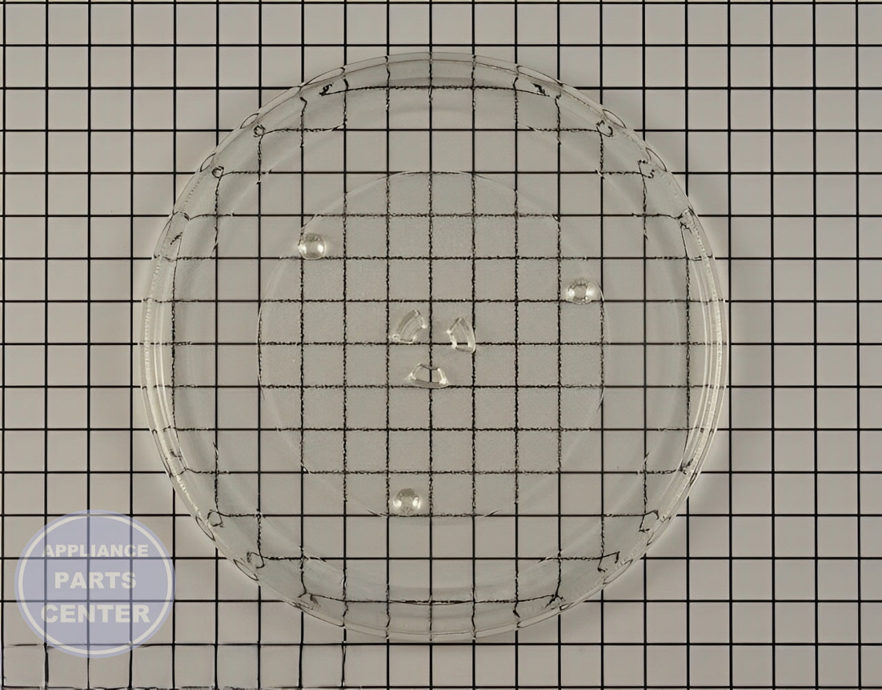 GE Glass Tray WB39X10032 - Main view showing smooth rotation for GE, Hotpoint, Haier models
