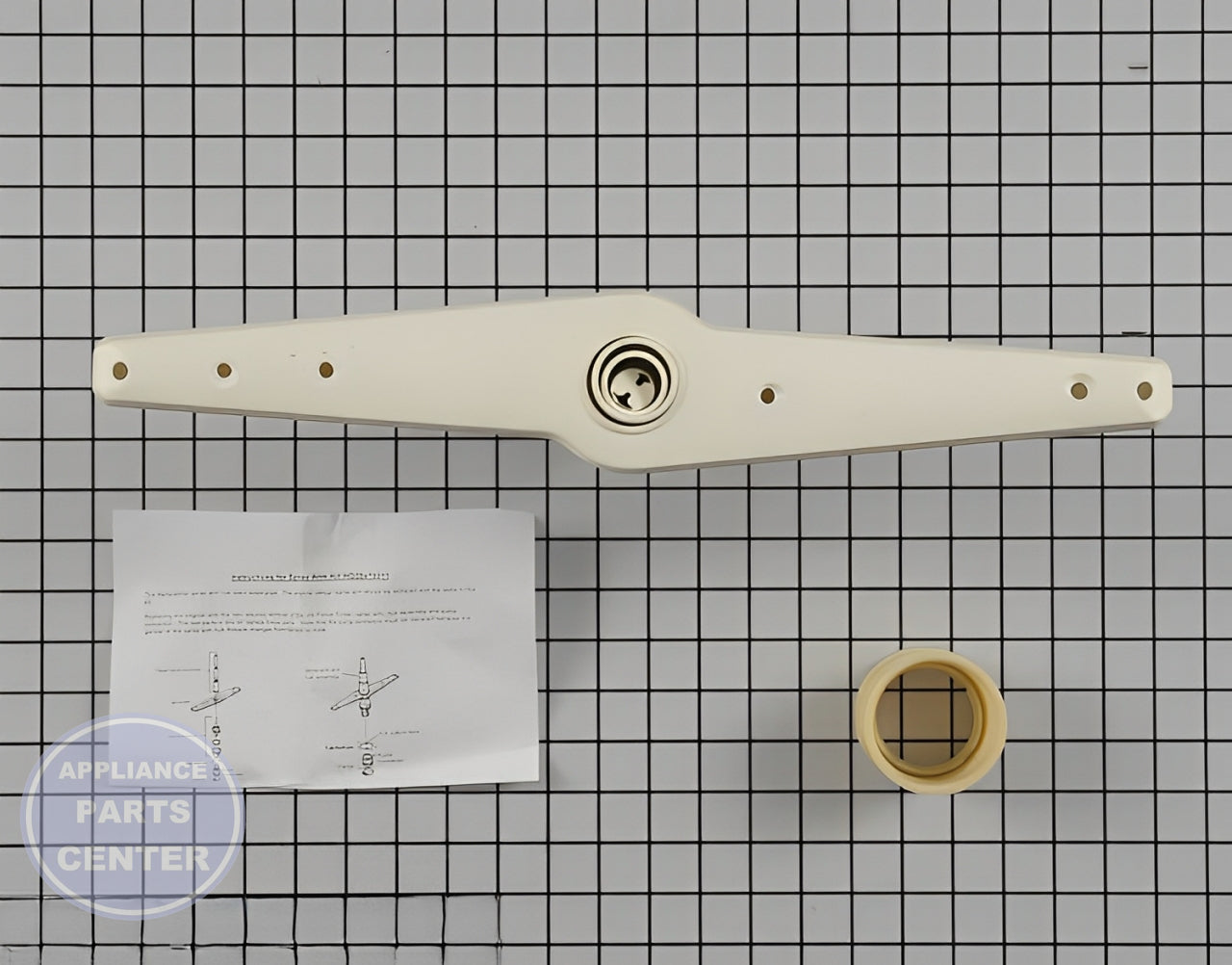Lower Wash Arm Assembly WD35X10011 - Side view with precise measurements for easy compatibility