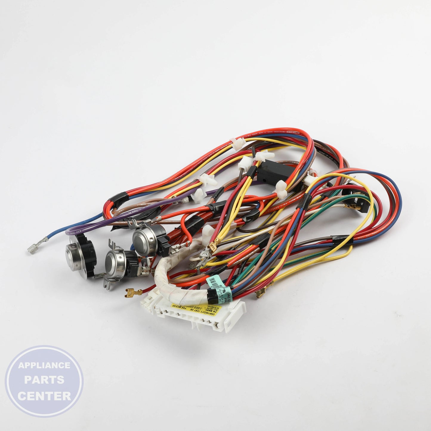 MAIN HARNESS ELECTRIC TL DRYER WE08X37097 - Side view with flexible wires for easy installation