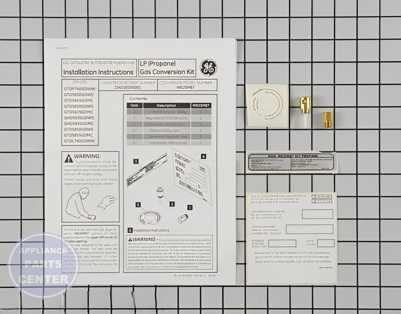 GE WASHER LP CONVERSION KIT WE25M87 - Main view showing Gas Burner & Control Valve for GE Washers