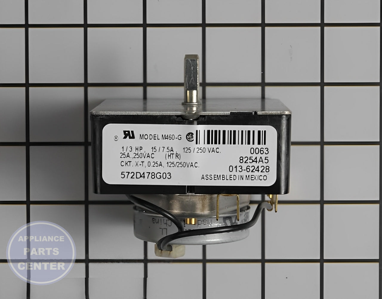 GE TIMER AND HARNESS KIT WE49X23896 - Side view with precise technical specs