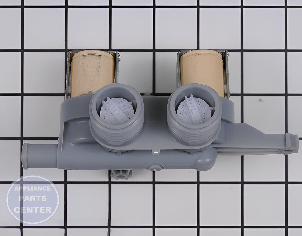 GE WASHER TRIPLE WATER VALVE WH13X10037 - Detailed view of durable valve & float assembly