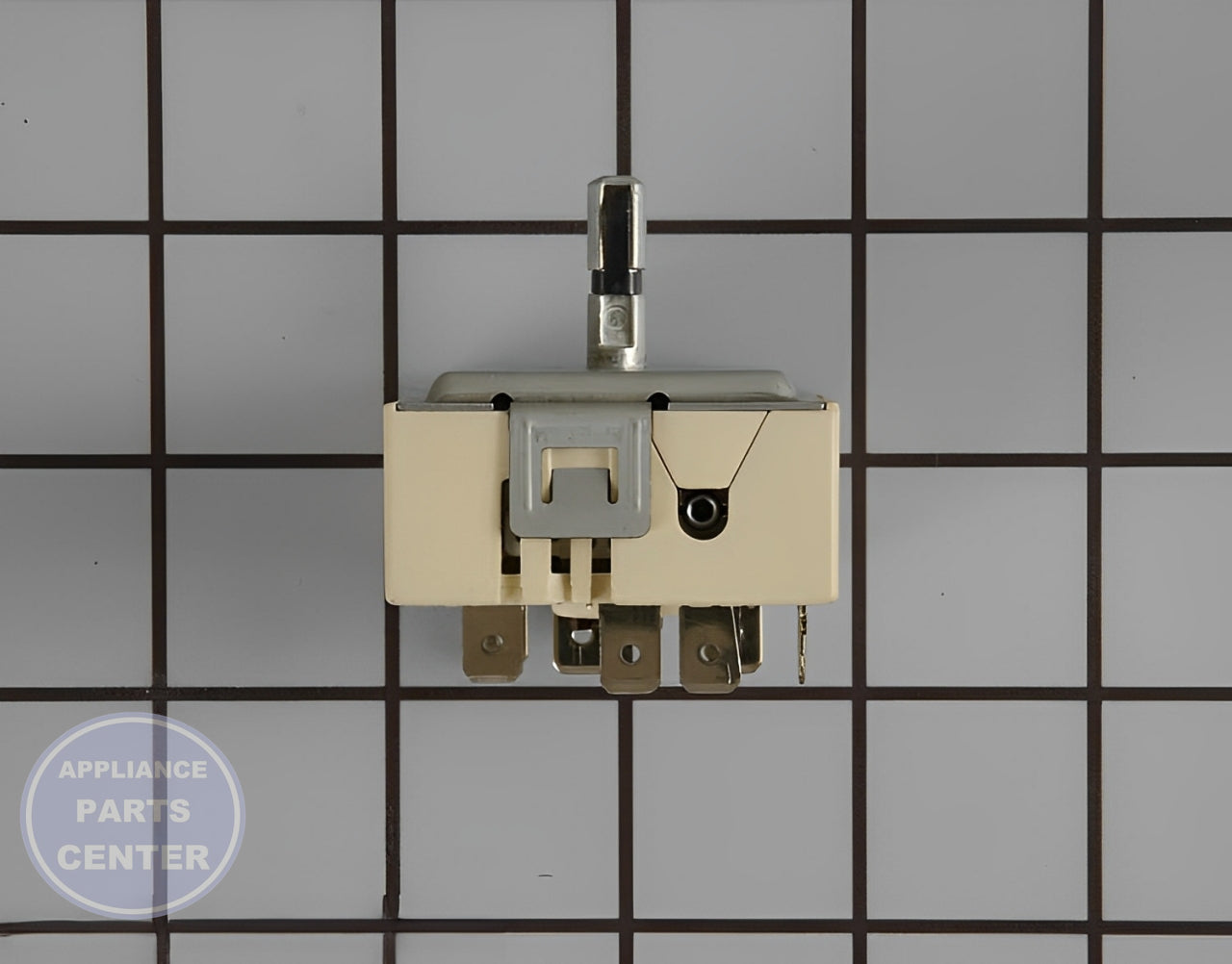 OVEN SWITCH WP74011243 - Side view with accurate measurements