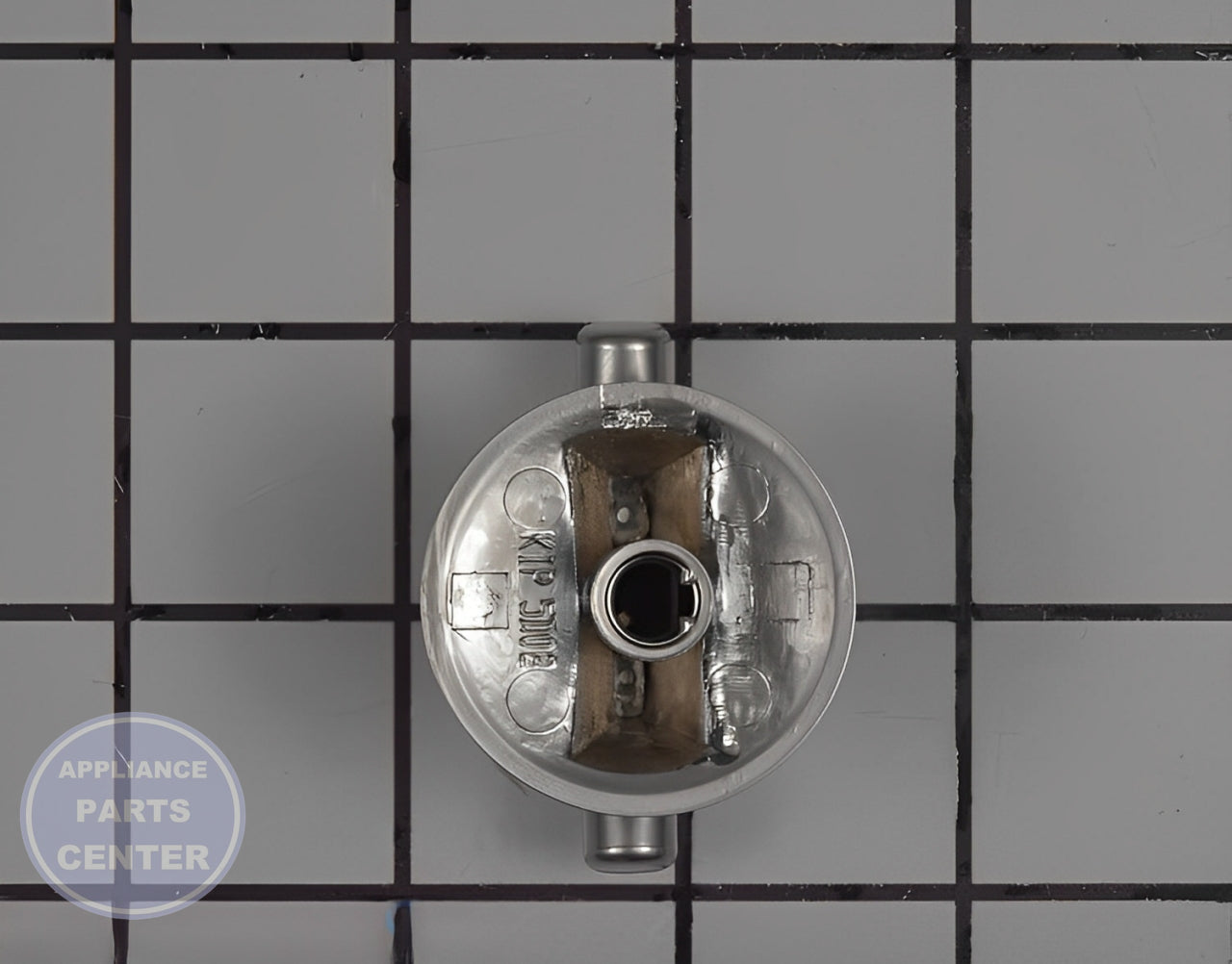 WHIRLPOOL STOVE CONTROL KNOB CHROME WP7737P245-60 - Side view with durability specifications