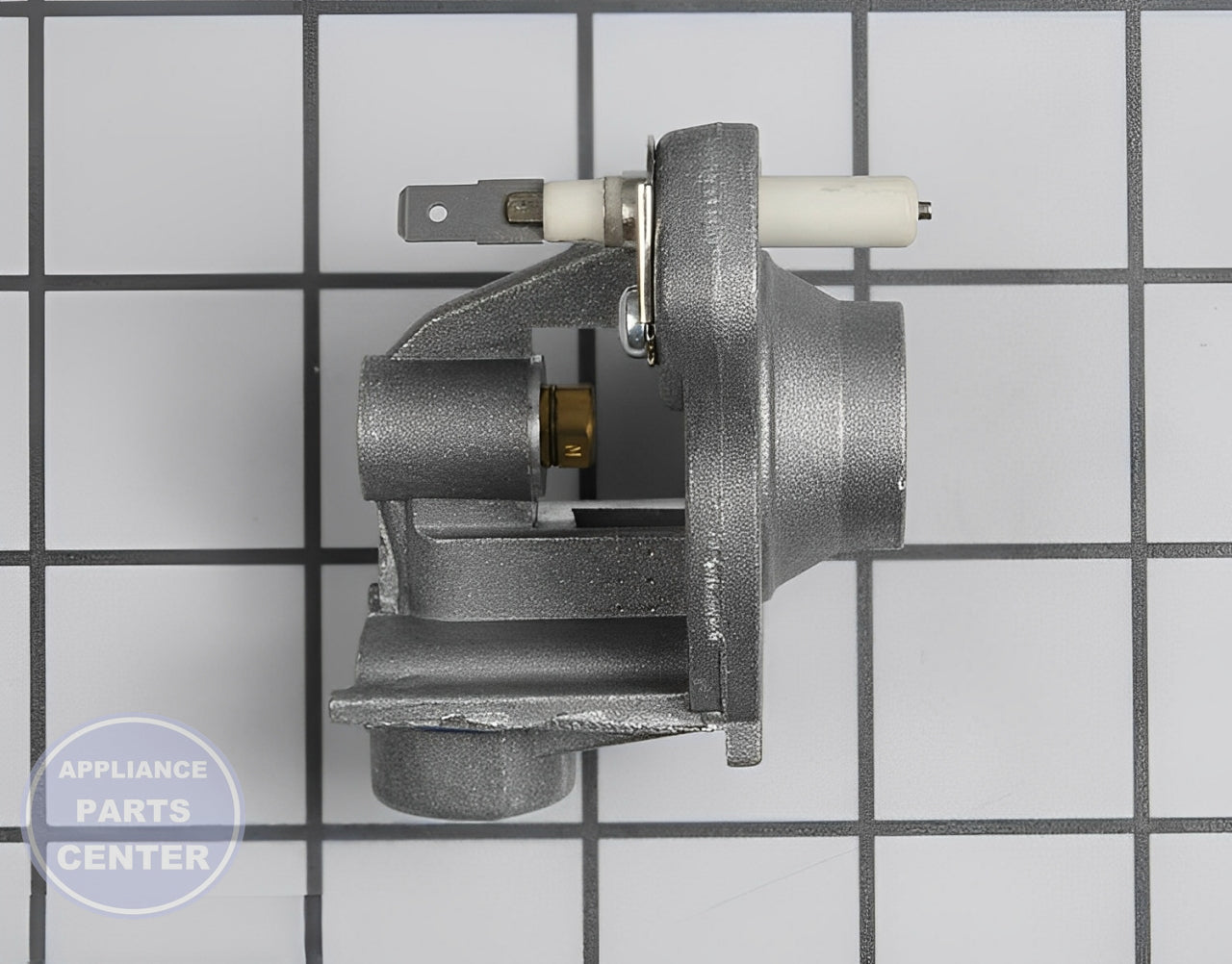 WHIRLPOOL Surface Burner Orifice Holder WPW10155786 - Side view with precision measurements
