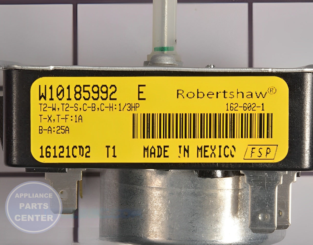 WHIRLPOOL TIMER WPW10185992 - Side view with precise measurements
