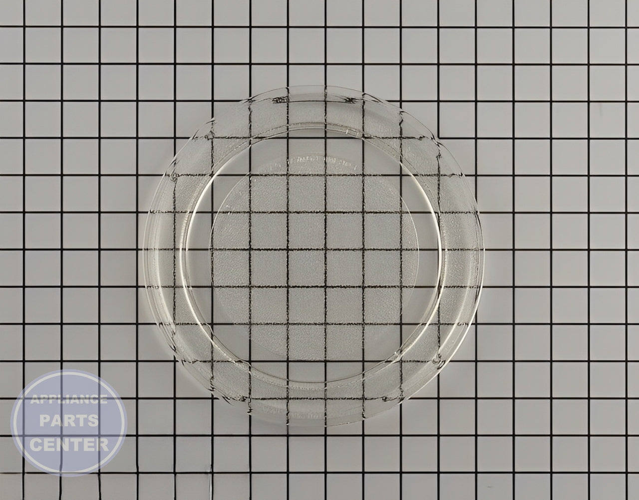 Amana Whirlpool Glass Tray WPW10315165 - Main view showing rotating mechanism for various models