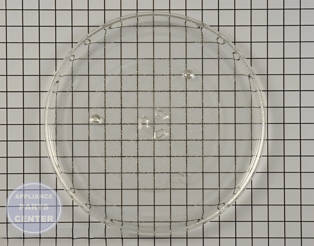 Amana Glass Tray WPW10451786 - Main view showing durable glass surface for Amana and Whirlpool microwaves