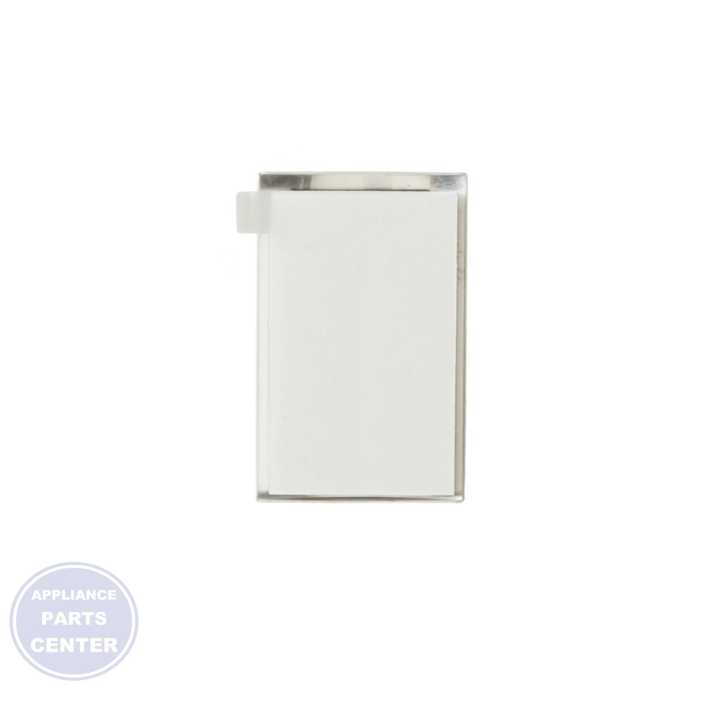 LENS NAMEPLATE WR04X10129 - Side view with precise measurements