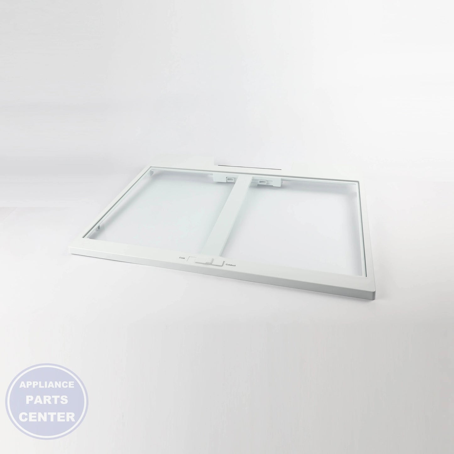 GEH FULL-WIDTH DRAWER COVER WITH GLASS WR71X42026 - Installation in GEH model showcasing key mounting points