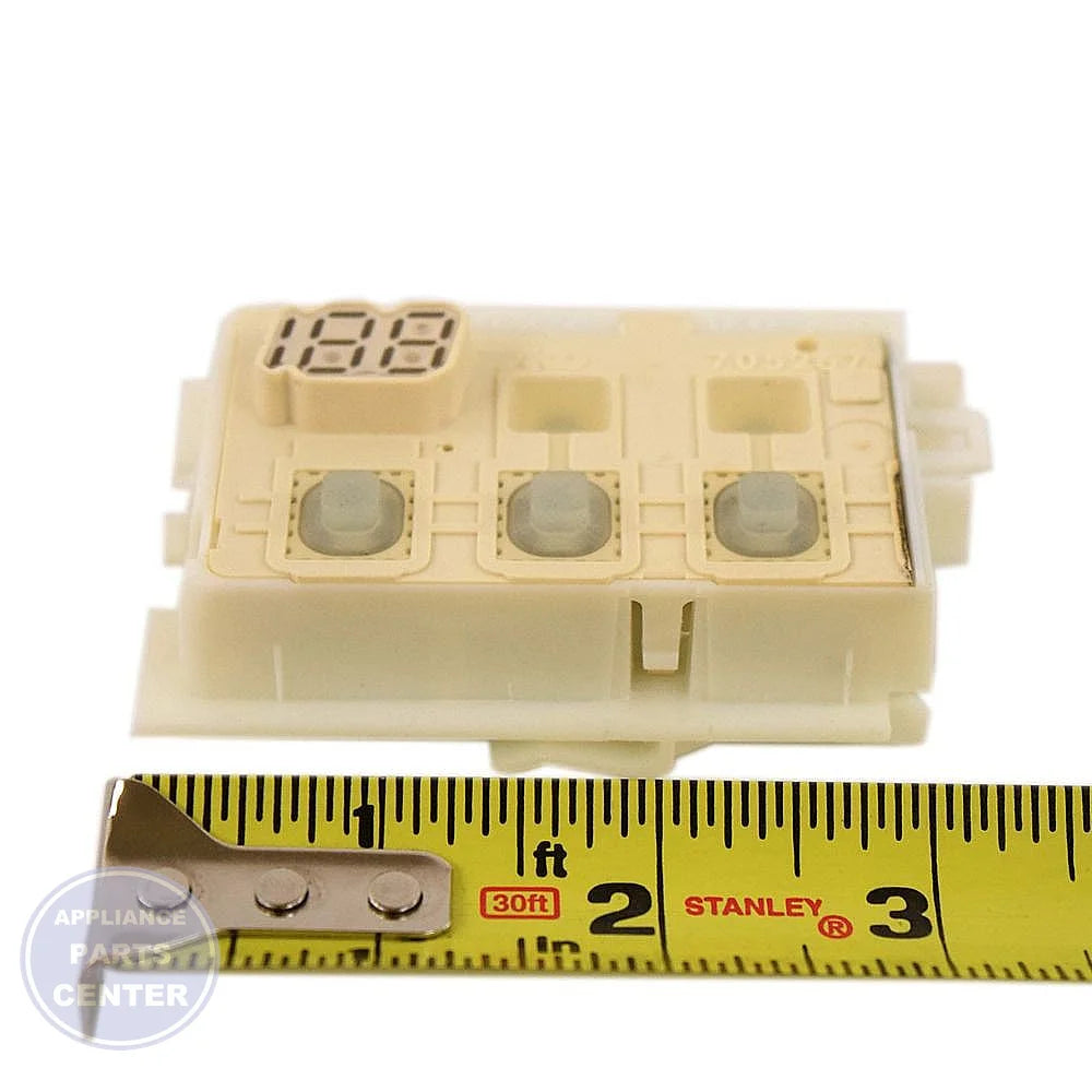 BOSCH DISHWASHER CONTROL MODULE 00641945 - Side view with precise measurements and specs