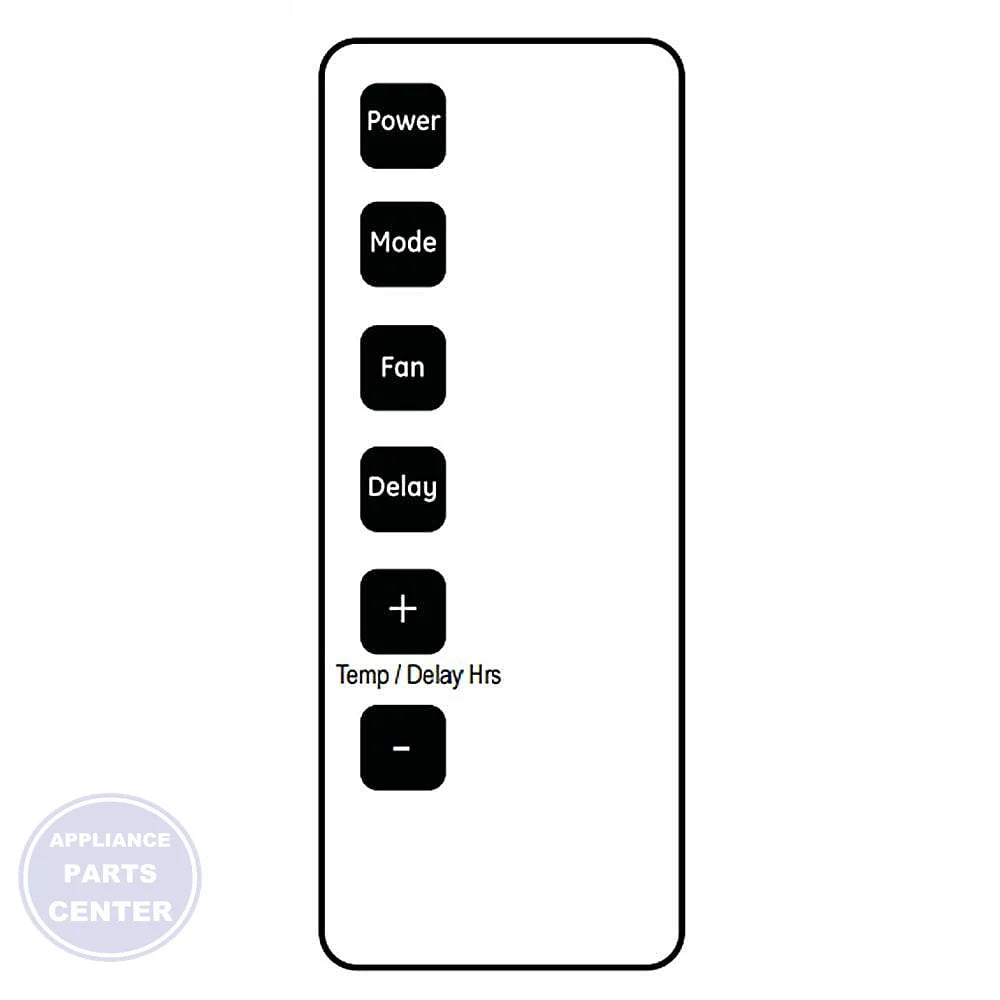 GE AIR CONDITIONER REMOTE CONTROL WJ26X23777 - Main view showing temperature control for GEN models