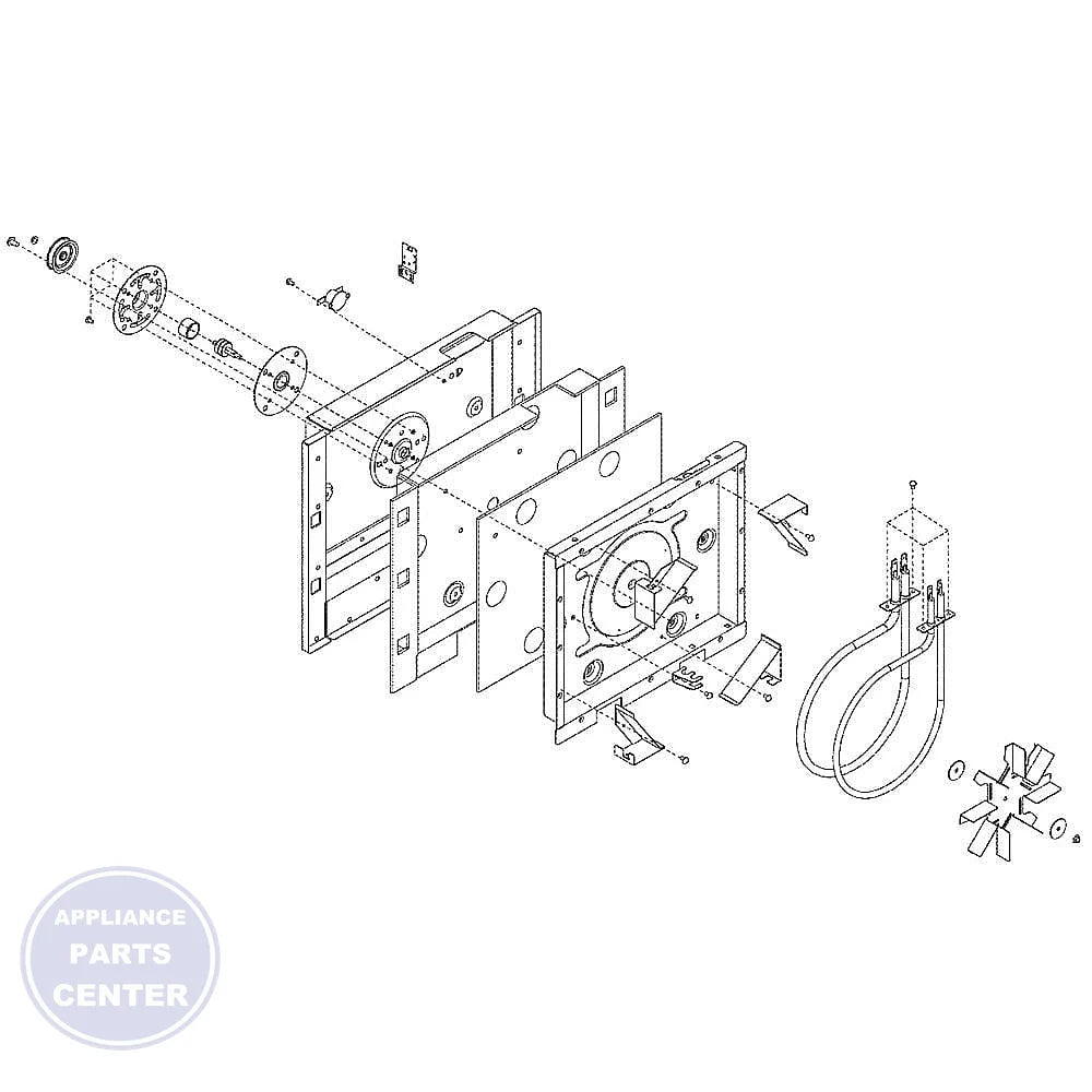 GE OVEN CONVECTION ASSEMBLY WB56X27048 - Main view showing improved airflow for GEN models
