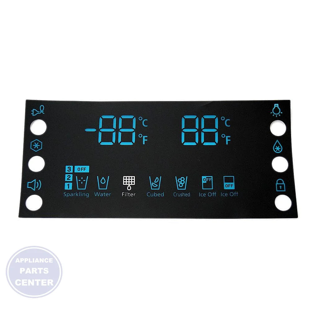 SAM DA64-04551A INLAY-FILM - Main view showing sleek black panel for SAM refrigerators