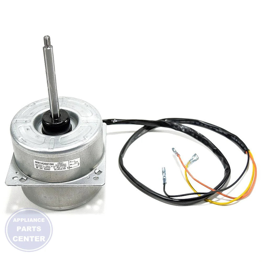 LG AIR CONDITIONER OUTDOOR CONDENSER FAN MOTOR ASSEMBLY 4681A20013N - Main view showing energy-efficient design for specific models