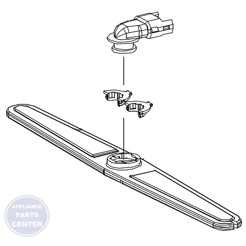 SAMSUNG DISHWASHER UPPER ROTOR ASSEMBLY DD82-01421A - Main view showing efficient water distribution for Samsung SMG series