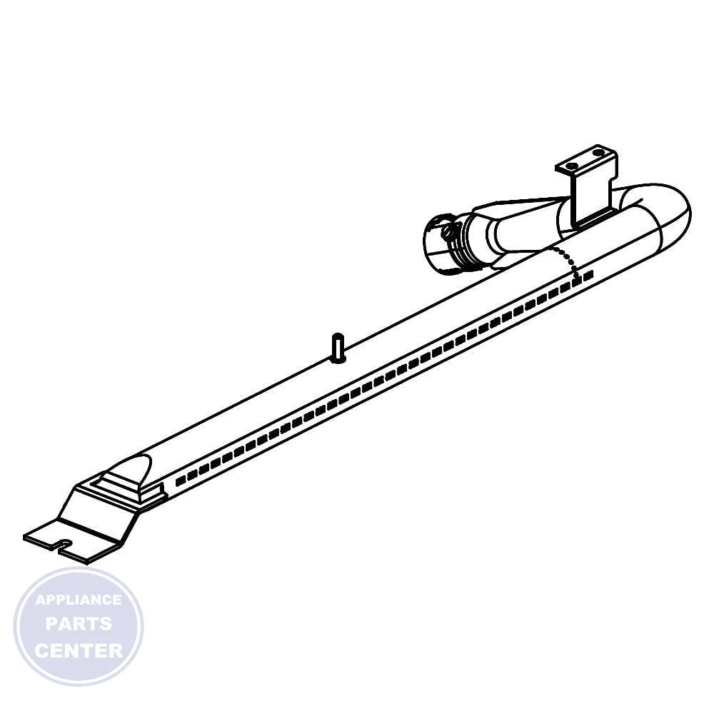 SAMSUNG RANGE BROIL BURNER ASSEMBLY DG62-00056A - Main view showing high-heat support for SMG Range models