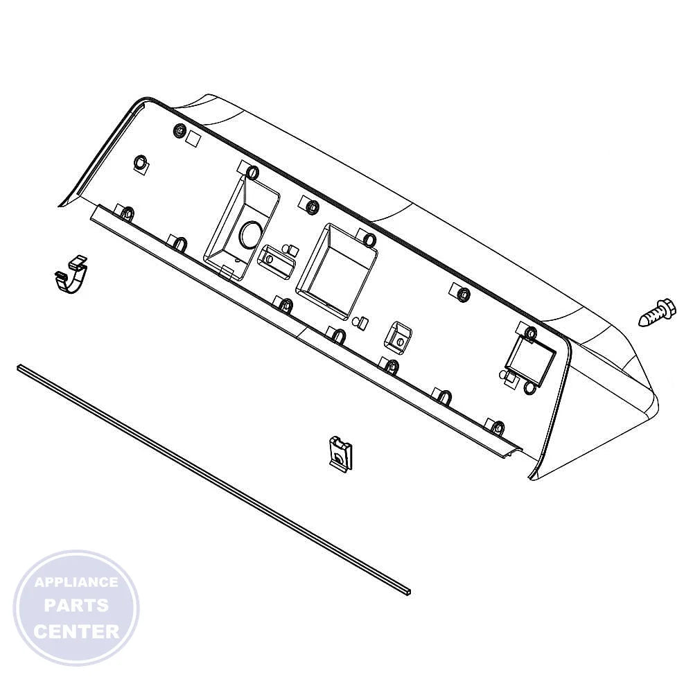 WHIRLPOOL CONSOLE ASSEMBLY W11099776 - Main view showing sturdy support for WPL Dryer