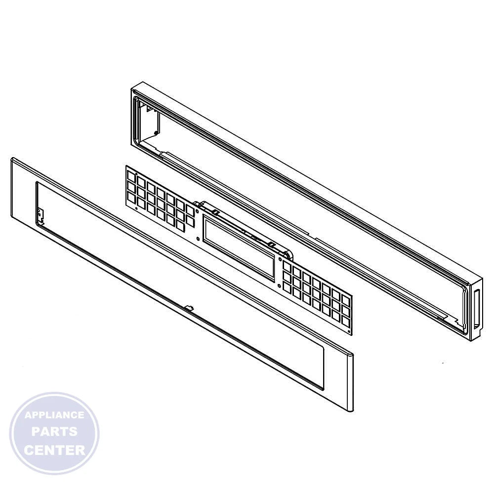 WHIRLPOOL CONTROL PANEL W11093255 - Main view showing sleek design for WPL Oven/Microwave Combo