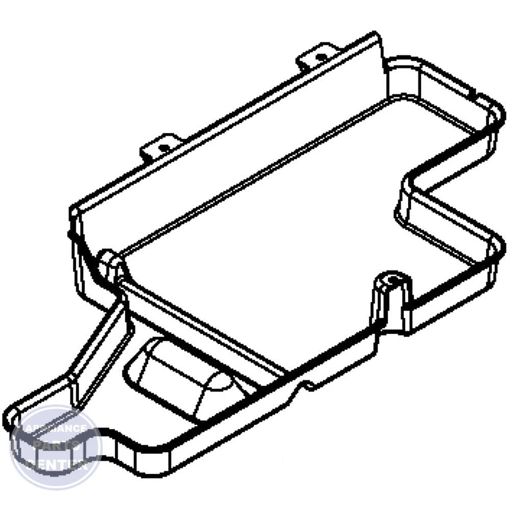 WHIRLPOOL REFRIGERATOR EVAPORATOR TRAY W10714793 - Main view showing efficient water collection for Whirlpool models