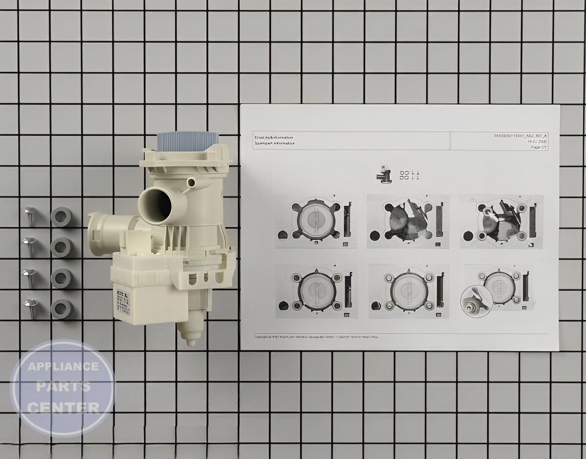 BOSCH WASHER DRAIN PUMP 00145753 - Main view showing efficient drainage for BOSCH washing machines