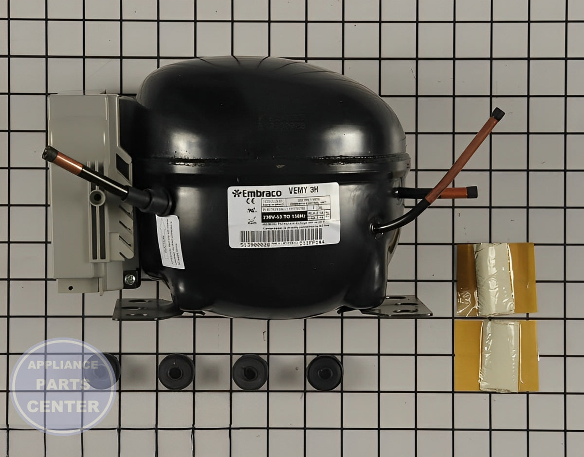 BOSCH REFRIGERATOR COMPRESSOR 00145918 - Main view showing sealed system for BOS models