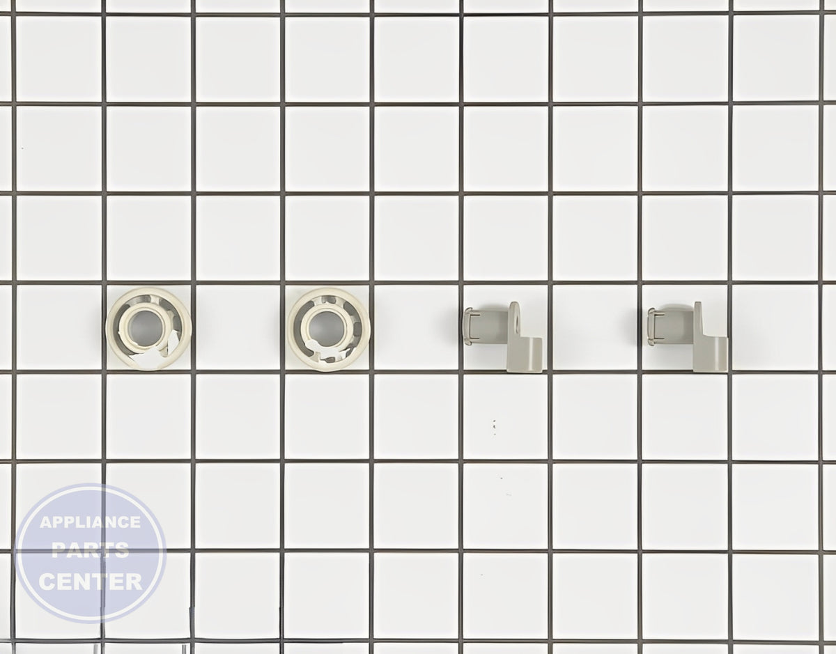 BOSCH DISHWASHER ROLLER SET 00424717 - Detailed view of axle, roller, shaft, and wheel