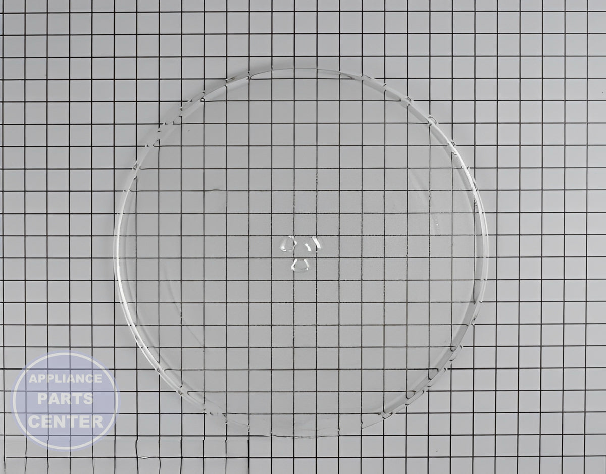 Thermador Glass Tray 00487763 - Main view showing even rotation for Thermador, Bosch, and Gaggenau models