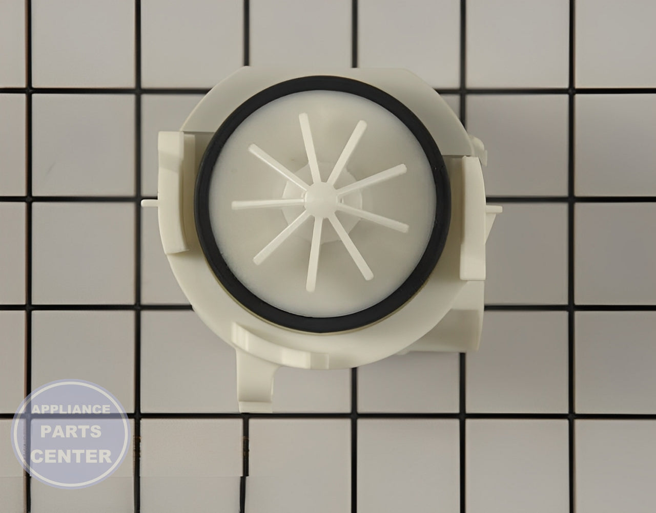 BOSCH DISHWASHER DRAIN PUMP 00611332 - Side view with 10 GPM drainage capacity
